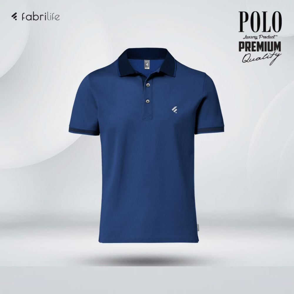 Single Jersey Knitted Cotton Polo - Royal Blue